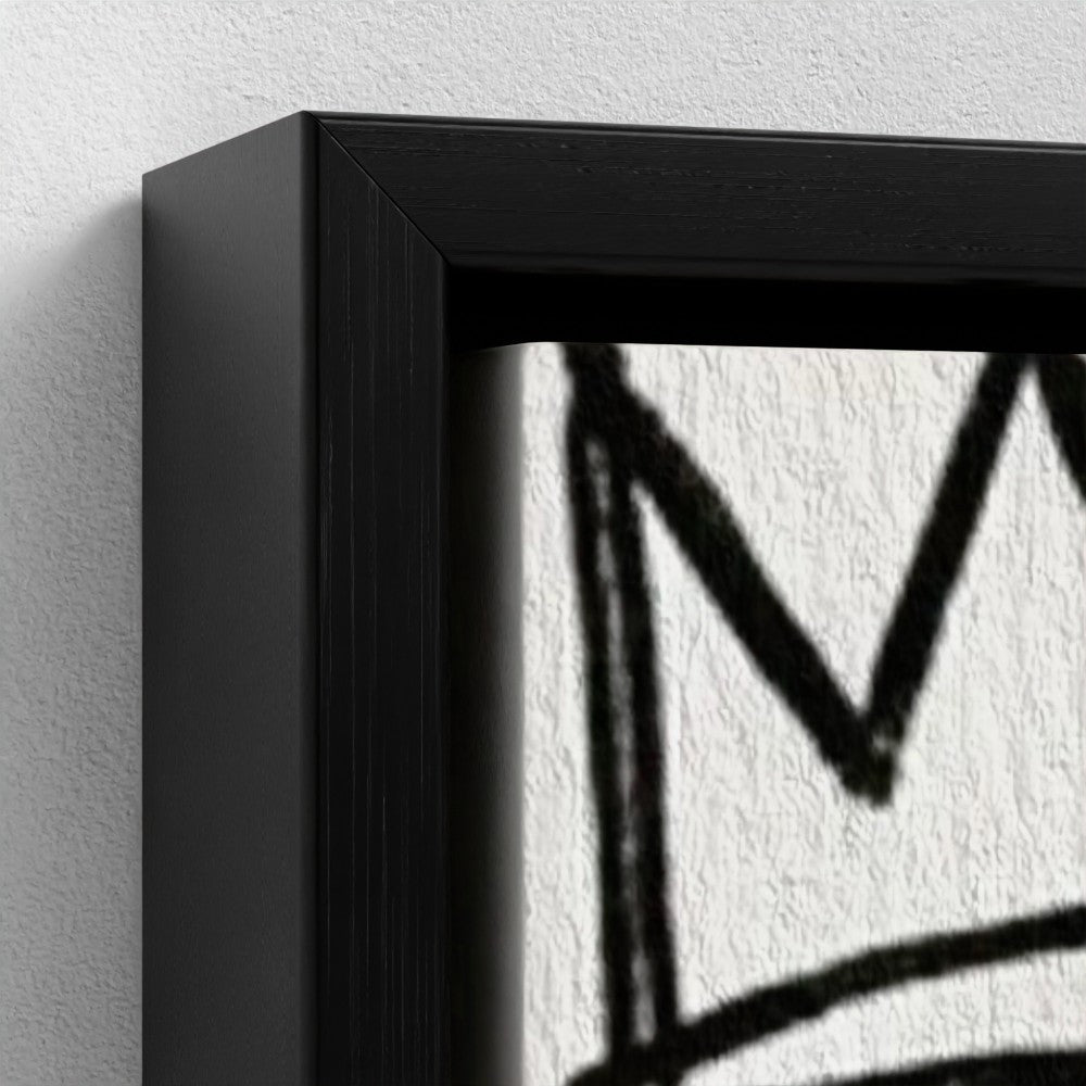 The alphonso dynasty framed print with bold black abstract lines on textured white background in black frame