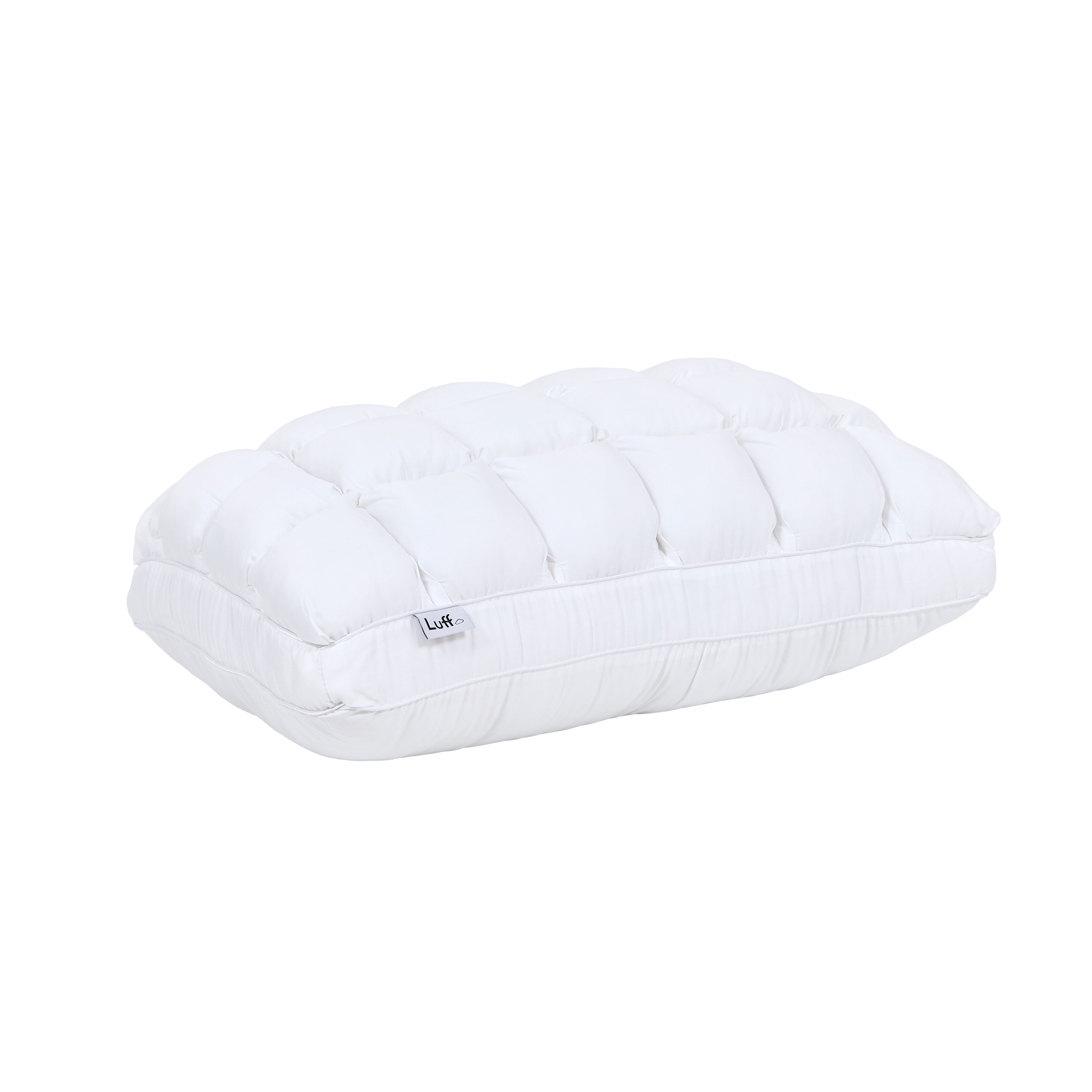 The bamboo paradise pillow is a white quilted pillow with soft plush texture and subtle stitching details