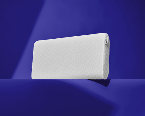 The bamboo skinny pillow white loft memory foam with textured surface and subtle edge stitching