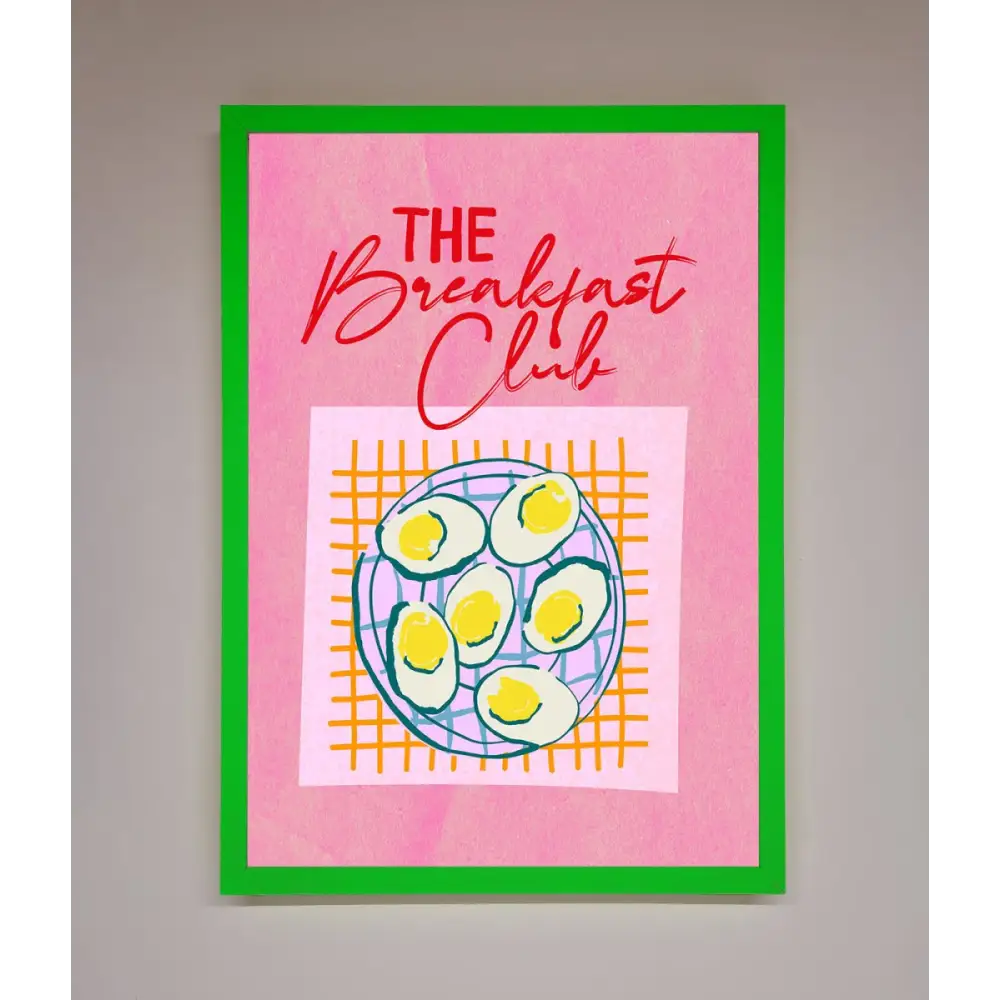 The Breakfast Club Framed Wall Art - B0 (100 x 141 cm) / Neon Dark Green - Framed Print