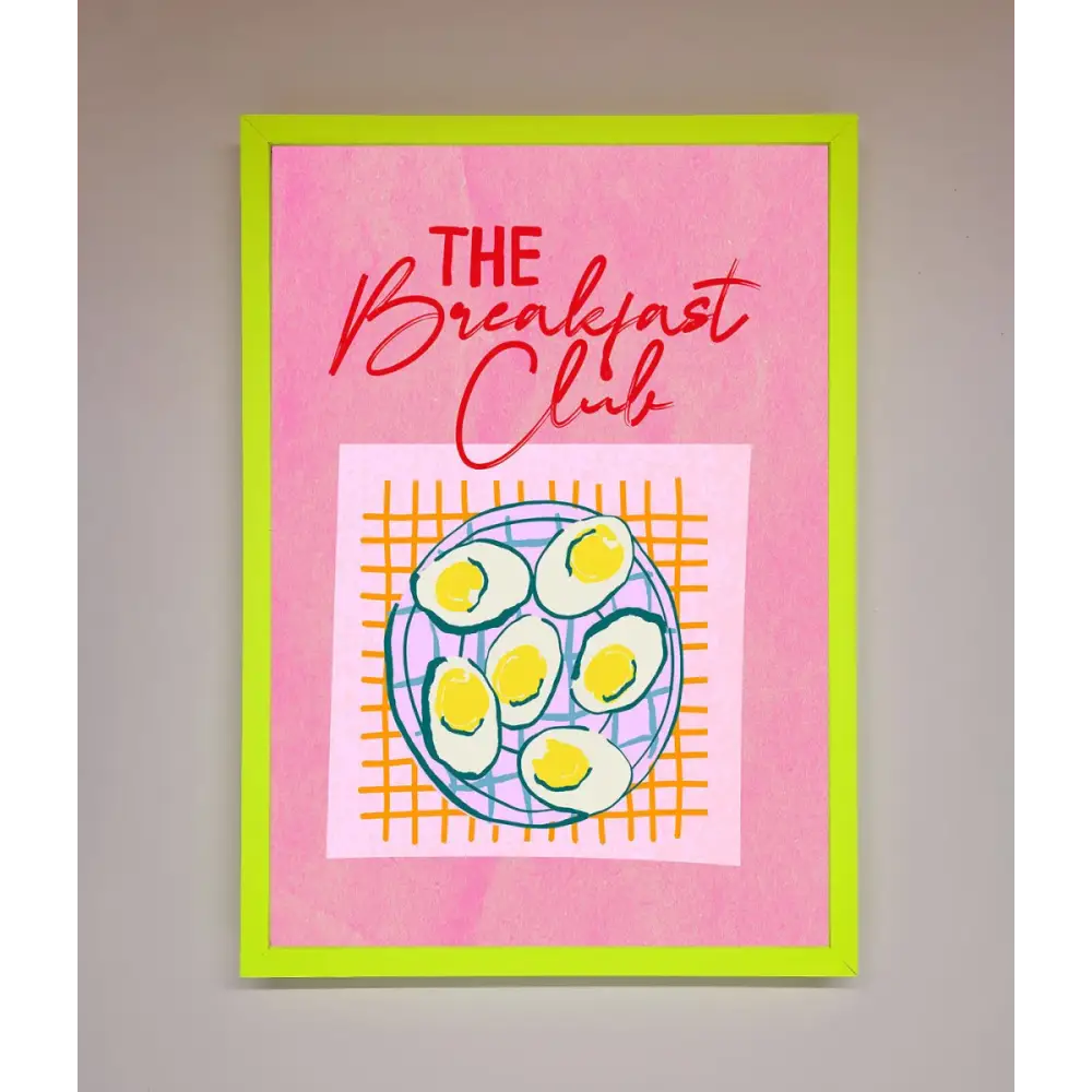 The Breakfast Club Framed Wall Art - B0 (100 x 141 cm) / Neon Green - Framed Print