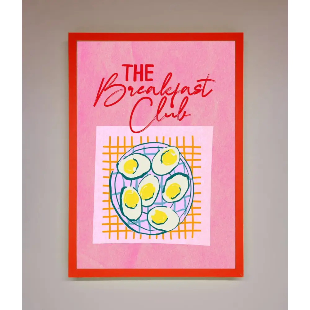 The Breakfast Club Framed Wall Art - B0 (100 x 141 cm) / Neon Red - Framed Print