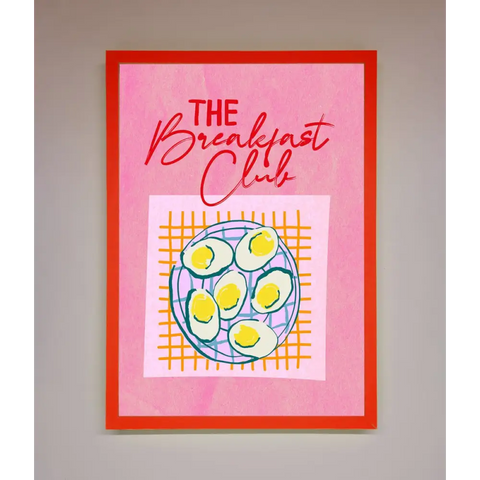 The Breakfast Club Framed Wall Art - B0 (100 x 141 cm) / Neon Red - Framed Print