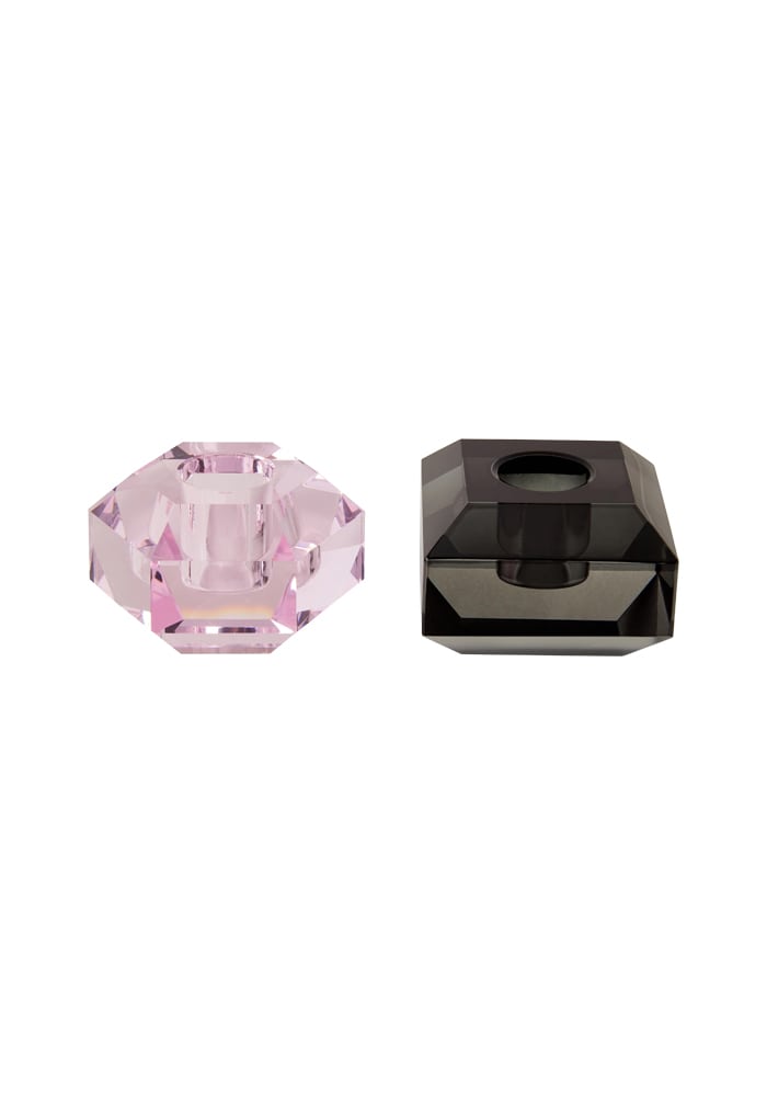 Pink and black faceted crystal beads from the cushion and asscher pair perfect for jewelry making