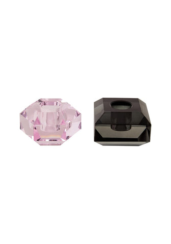 Pink and black faceted crystal beads from the cushion and asscher pair perfect for jewelry making