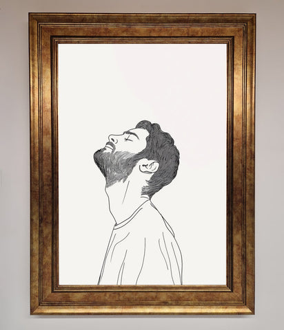 The Man In The Morning Line Art Framed Print