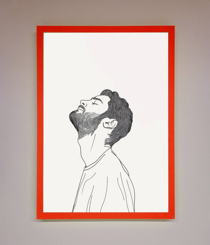 The Man In The Morning Line Art Framed Print