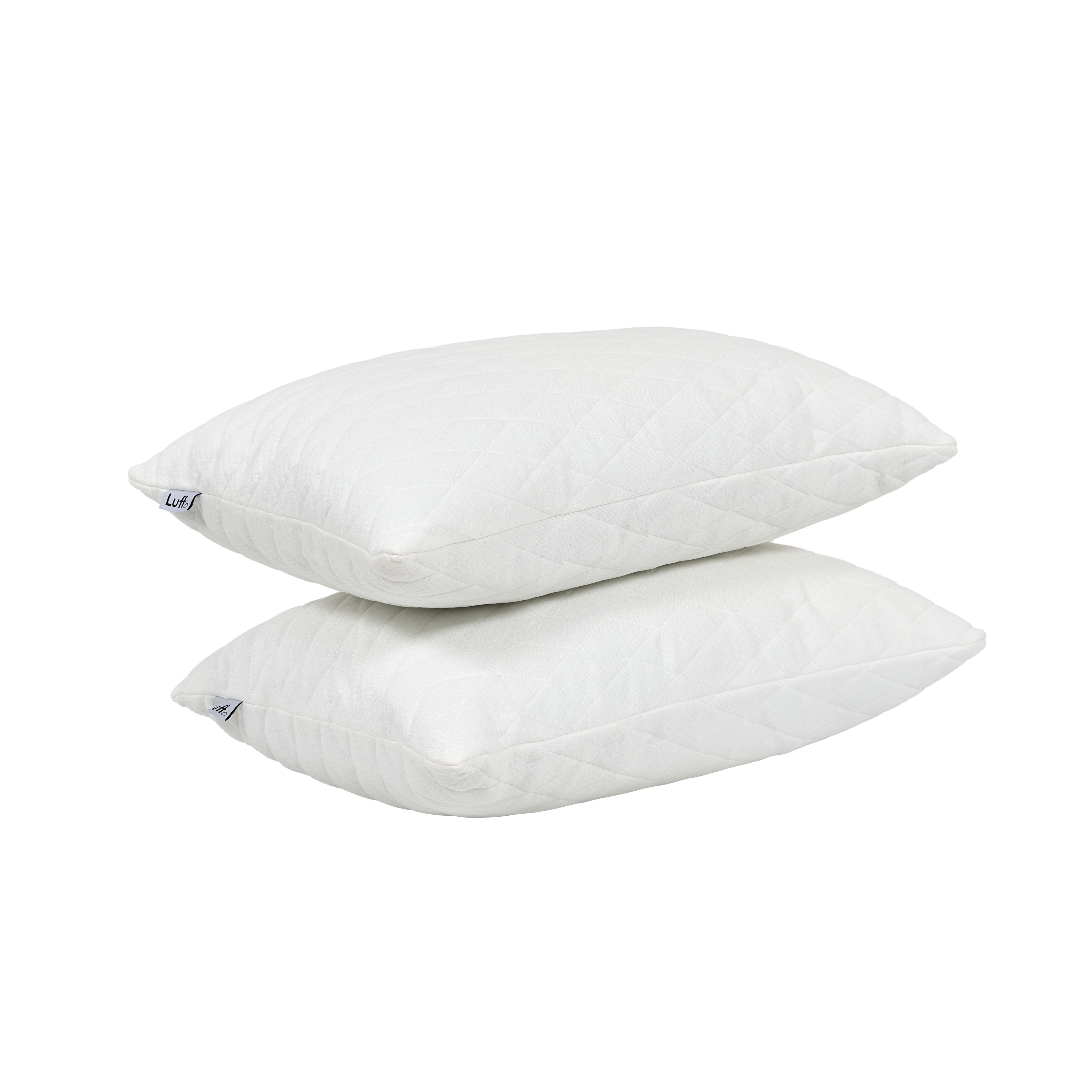 White plush pillowcases with quilted texture and soft fabric finish for the prestige adjustable bamboo pillow
