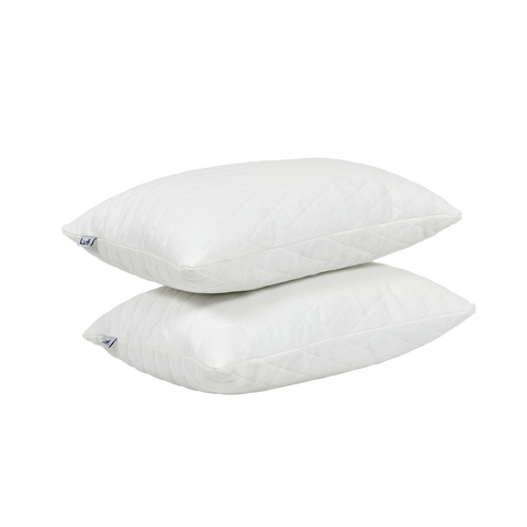 White plush pillowcases with quilted texture and soft fabric finish for the prestige adjustable bamboo pillow