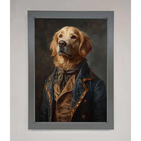 The Renaissance Golden Retiever Framed Wall Art - A3 (29.7 x 42 cm) / Dark Grey - Framed Print