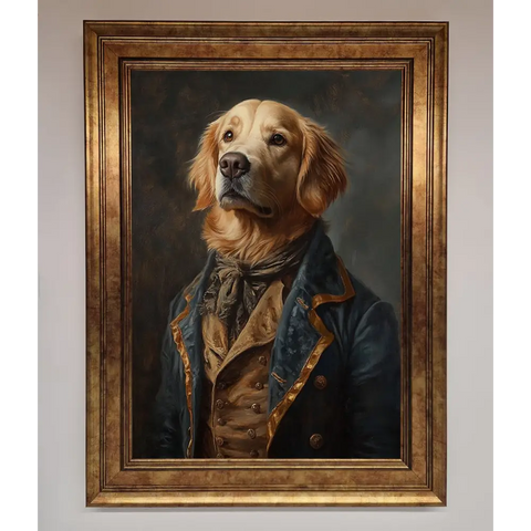 The Renaissance Golden Retiever Framed Wall Art - A3 (29.7 x 42 cm) / Bronze - Framed Print