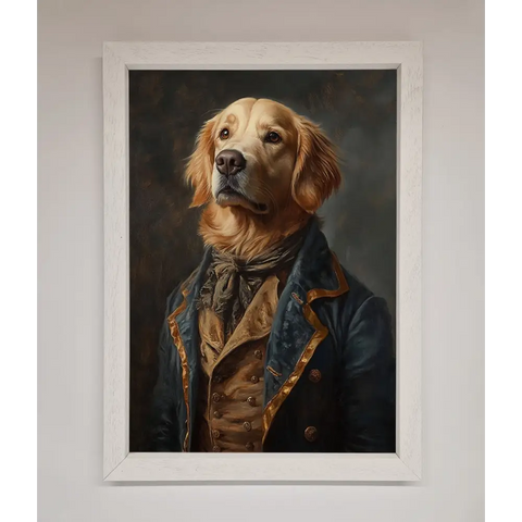 The Renaissance Golden Retiever Framed Wall Art - A3 (29.7 x 42 cm) / White - Framed Print