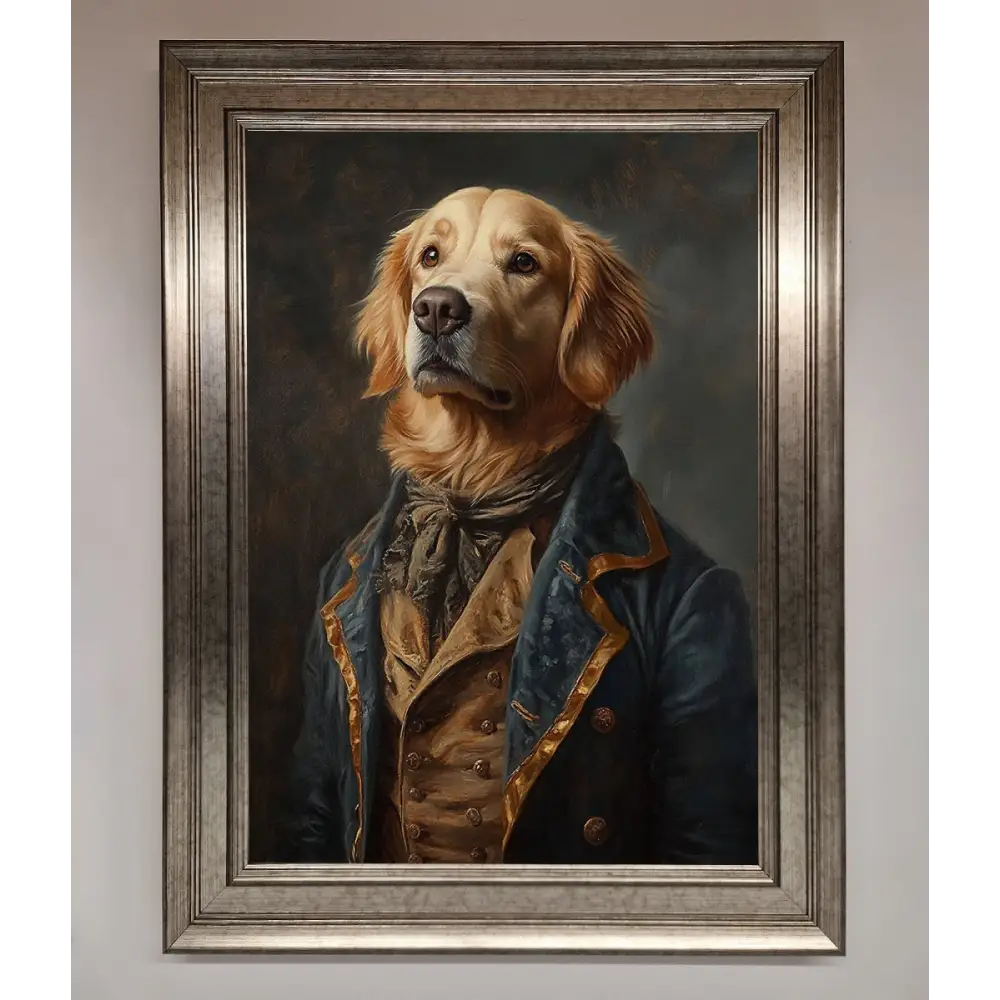 The Renaissance Golden Retiever Framed Wall Art - A3 (29.7 x 42 cm) / Silver - Framed Print