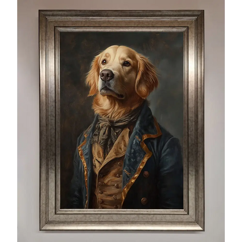 The Renaissance Golden Retiever Framed Wall Art - A3 (29.7 x 42 cm) / Silver - Framed Print