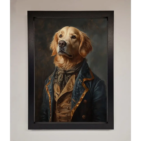 The Renaissance Golden Retiever Framed Wall Art - A3 (29.7 x 42 cm) / Black - Framed Print