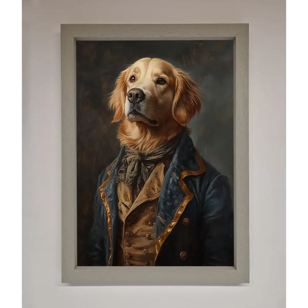 The Renaissance Golden Retiever Framed Wall Art - A3 (29.7 x 42 cm) / Grey - Framed Print