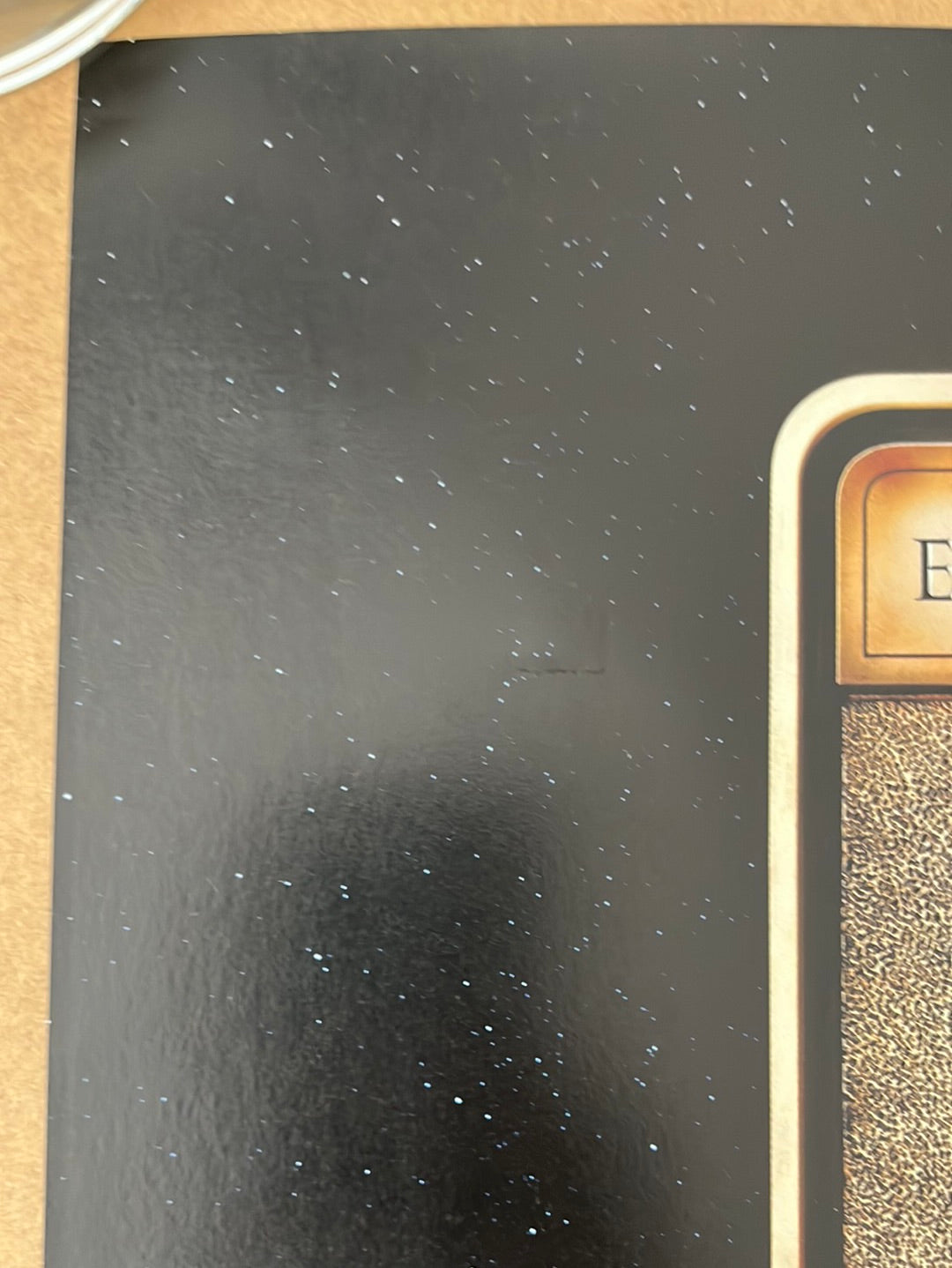 Black starry night poster from the star wars trilogy 1997 french petite cinema poster with gold trimmed border and earth tones