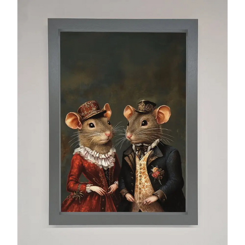 The Victorian Mice Framed Poster - A3 (29.7 x 42 cm) / Dark Grey - Framed Print