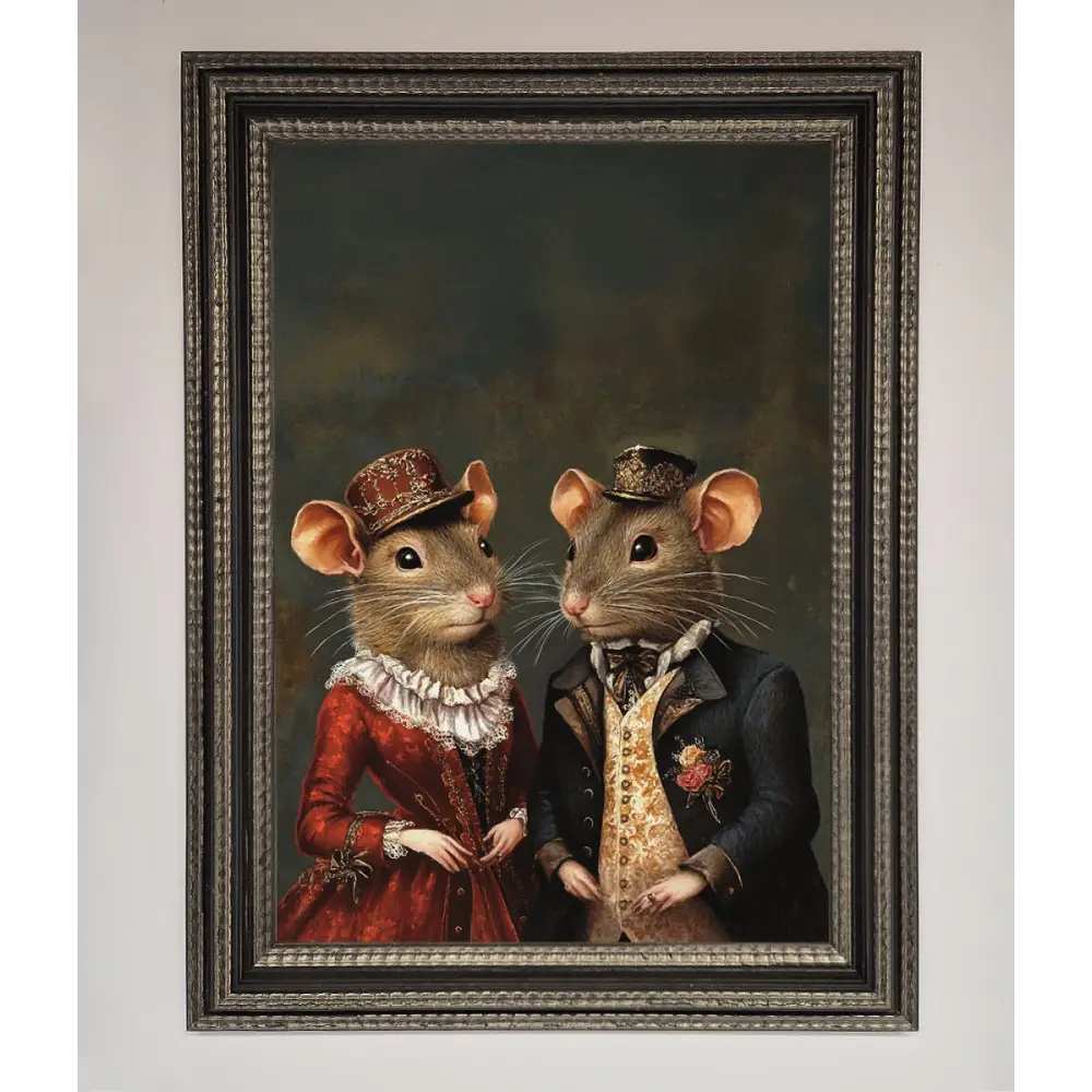 The Victorian Mice Framed Poster - A3 (29.7 x 42 cm) / Ornate Silver Black - Framed Print