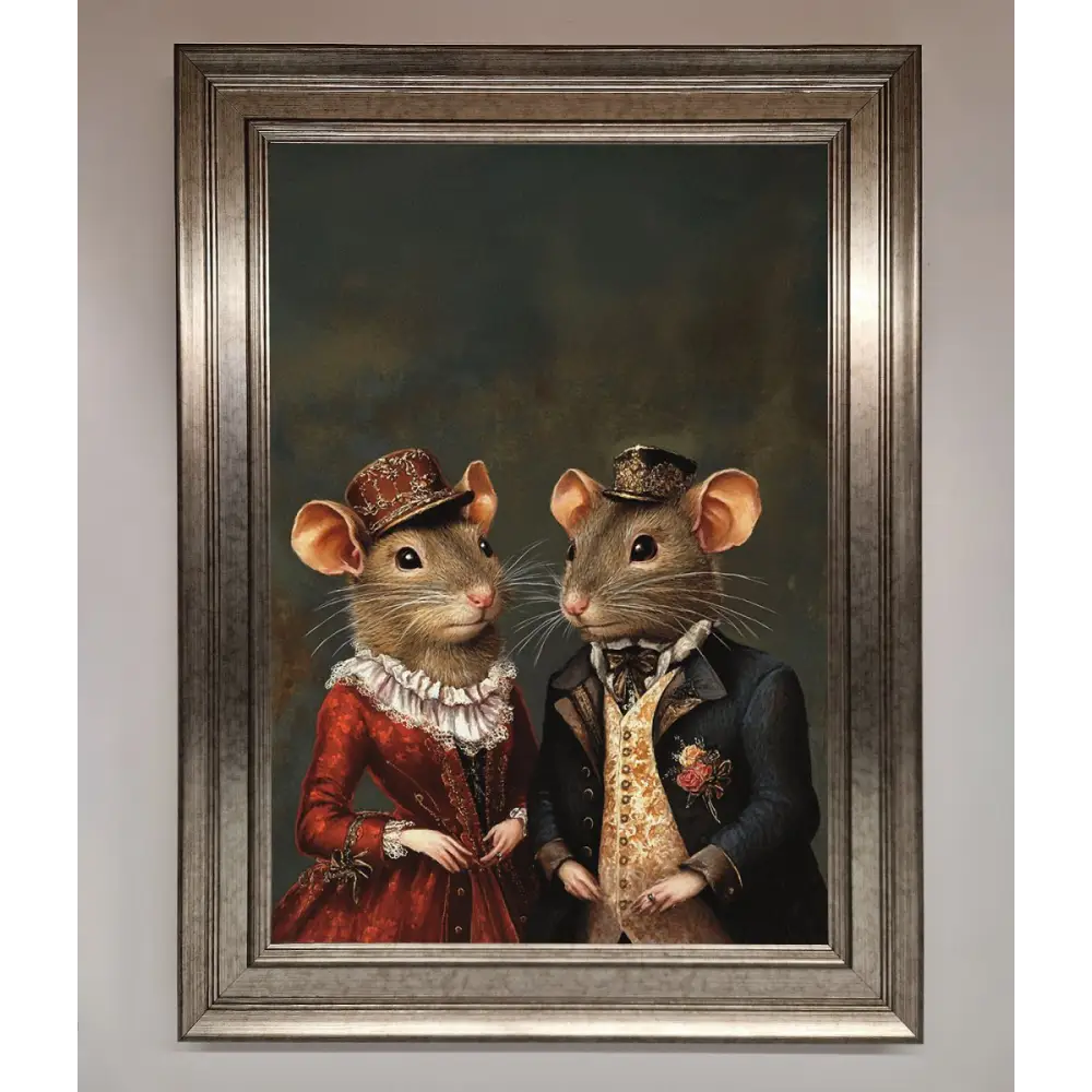 The Victorian Mice Framed Poster - A3 (29.7 x 42 cm) / Silver - Framed Print