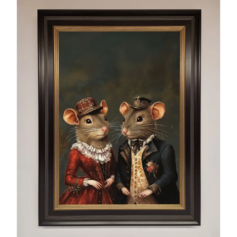 The Victorian Mice Framed Poster - B0 (100 x 141 cm) / Black Gold - Framed Print