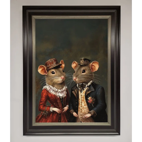The Victorian Mice Framed Poster - B0 (100 x 141 cm) / Black Silver - Framed Print
