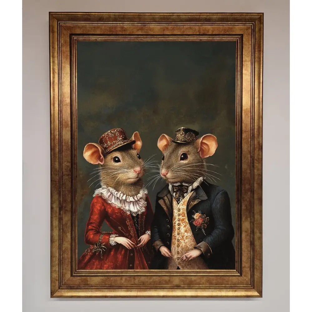 The Victorian Mice Framed Poster - B0 (100 x 141 cm) / Bronze - Framed Print