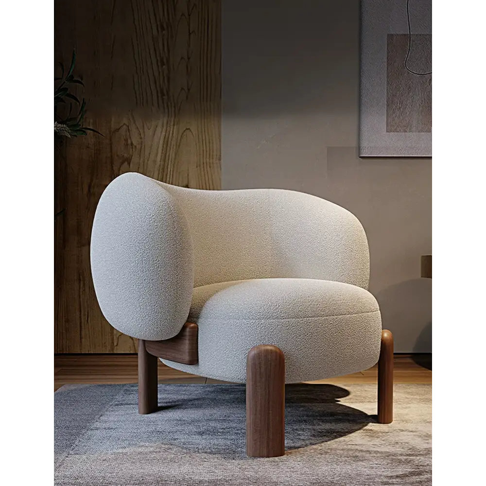 Thelonious Boucle Armchair White Armchair