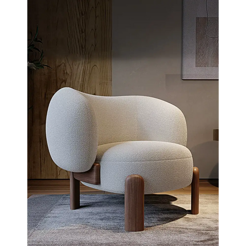 Thelonious Boucle Armchair White Armchair
