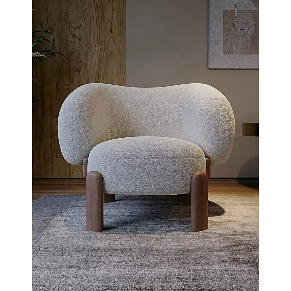 Thelonious Boucle Armchair White Armchair