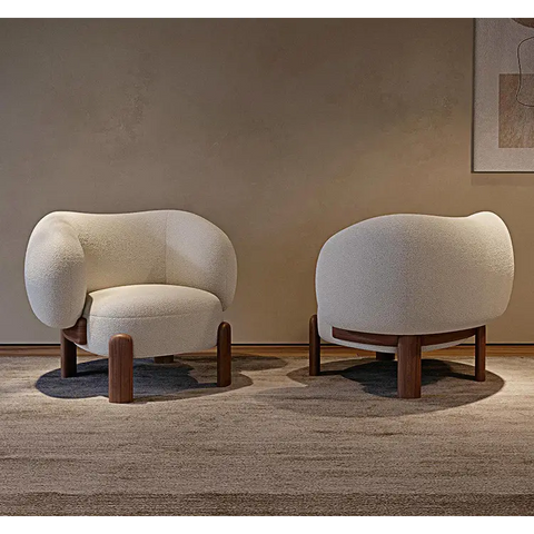 Thelonious Boucle Armchair White Armchair