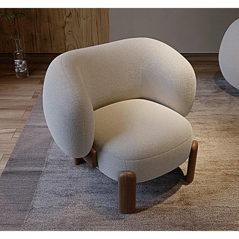 Thelonious Boucle Armchair White Armchair