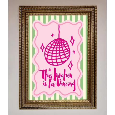 This Kitchen Is For Dancing Framed Wall Art - A3 (29.7 x 42 cm) / Ornate Gold - Framed Print