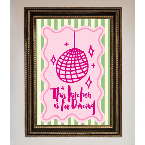 This Kitchen Is For Dancing Framed Wall Art - A3 (29.7 x 42 cm) / Ornate Gold Black - Framed Print