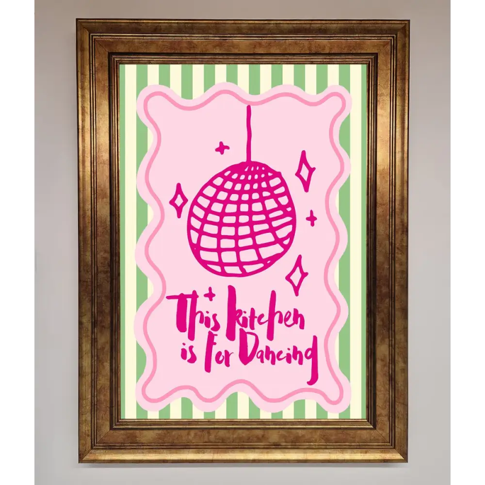 This Kitchen Is For Dancing Framed Wall Art - B0 (100 x 141 cm) / Bronze - Framed Print