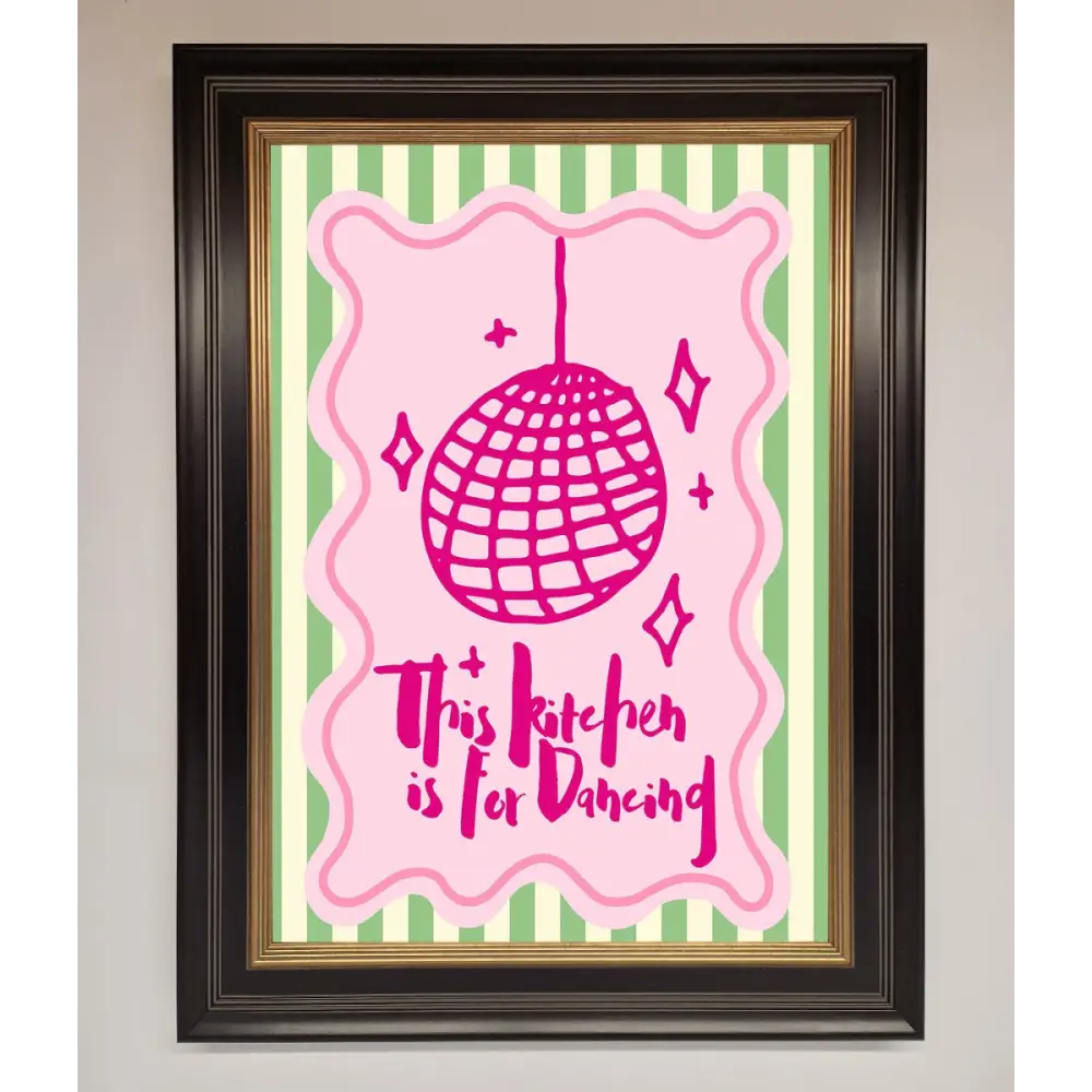 This Kitchen Is For Dancing Framed Wall Art - B0 (100 x 141 cm) / Black Gold - Framed Print