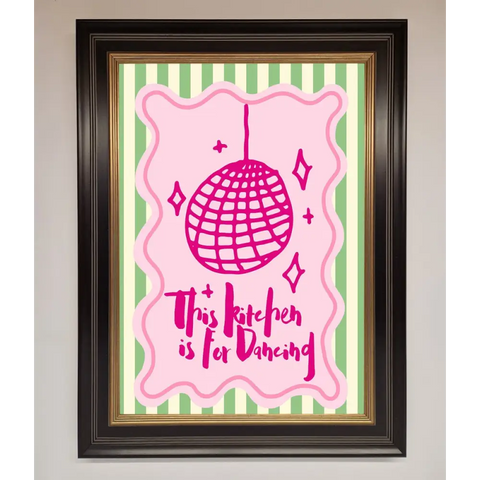 This Kitchen Is For Dancing Framed Wall Art - B0 (100 x 141 cm) / Black Gold - Framed Print