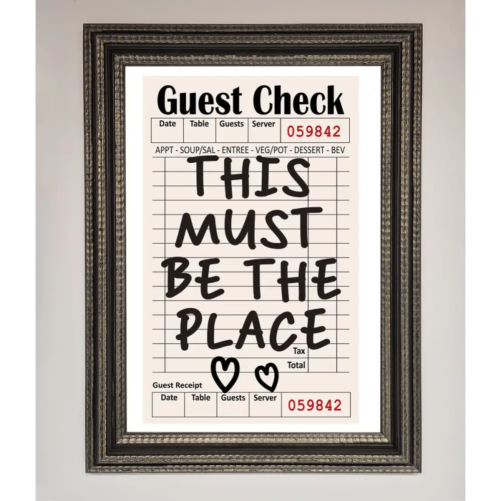 This Must Be The Place Beige Framed Wall Art - A3 (29.7 x 42 cm) / Ornate Silver Black - Framed Print