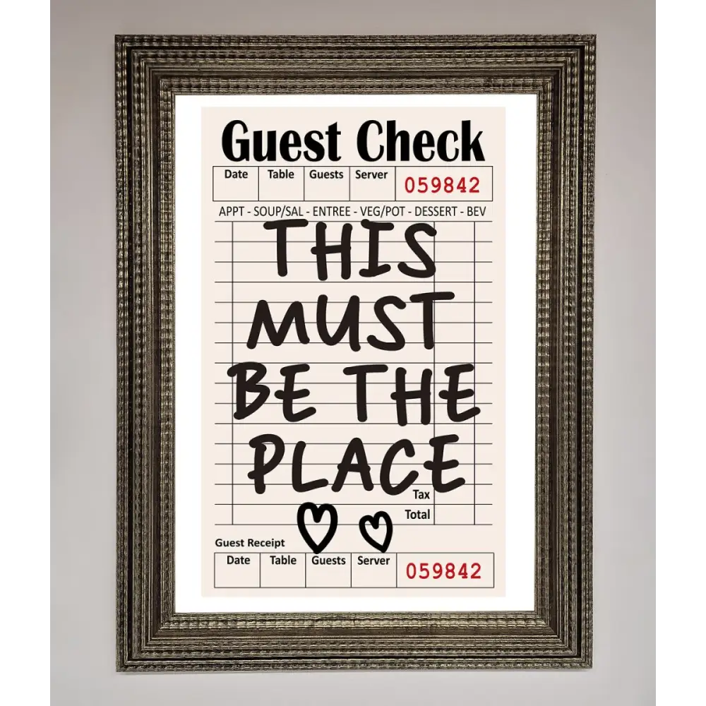 This Must Be The Place Beige Framed Wall Art - A3 (29.7 x 42 cm) / Ornate Silver - Framed Print