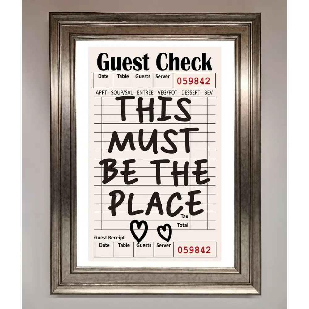 This Must Be The Place Beige Framed Wall Art - A3 (29.7 x 42 cm) / Silver - Framed Print