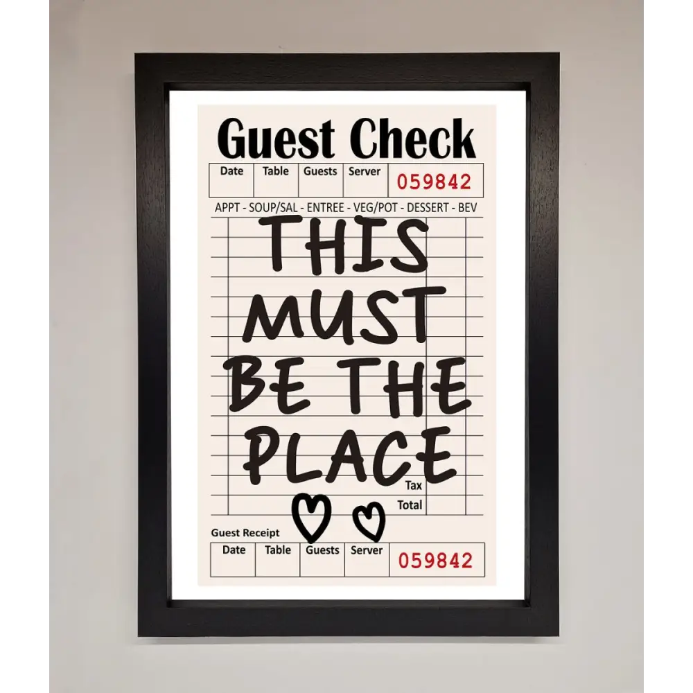 This Must Be The Place Beige Framed Wall Art - A3 (29.7 x 42 cm) / Black - Framed Print