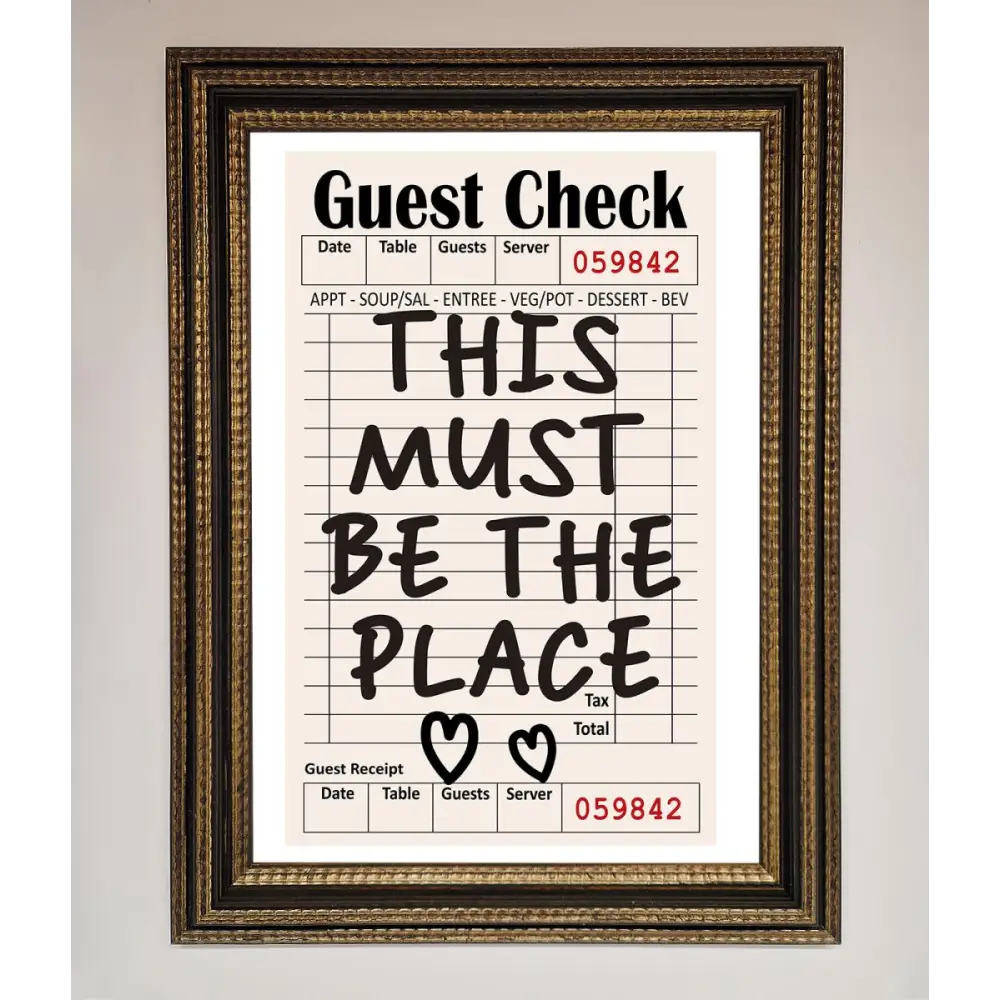 This Must Be The Place Beige Framed Wall Art - A3 (29.7 x 42 cm) / Ornate Gold Black - Framed Print