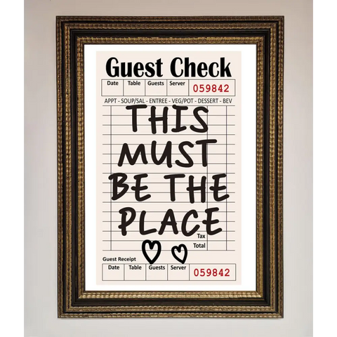 This Must Be The Place Beige Framed Wall Art - A3 (29.7 x 42 cm) / Ornate Gold Black - Framed Print