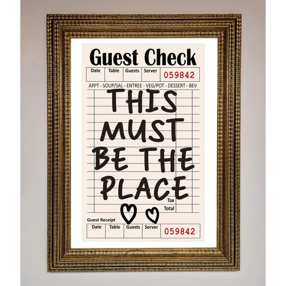This Must Be The Place Beige Framed Wall Art - A3 (29.7 x 42 cm) / Ornate Gold - Framed Print