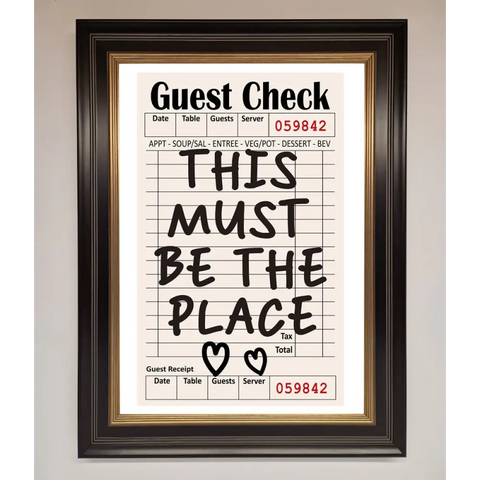 This Must Be The Place Beige Framed Wall Art - A3 (29.7 x 42 cm) / Black Gold - Framed Print
