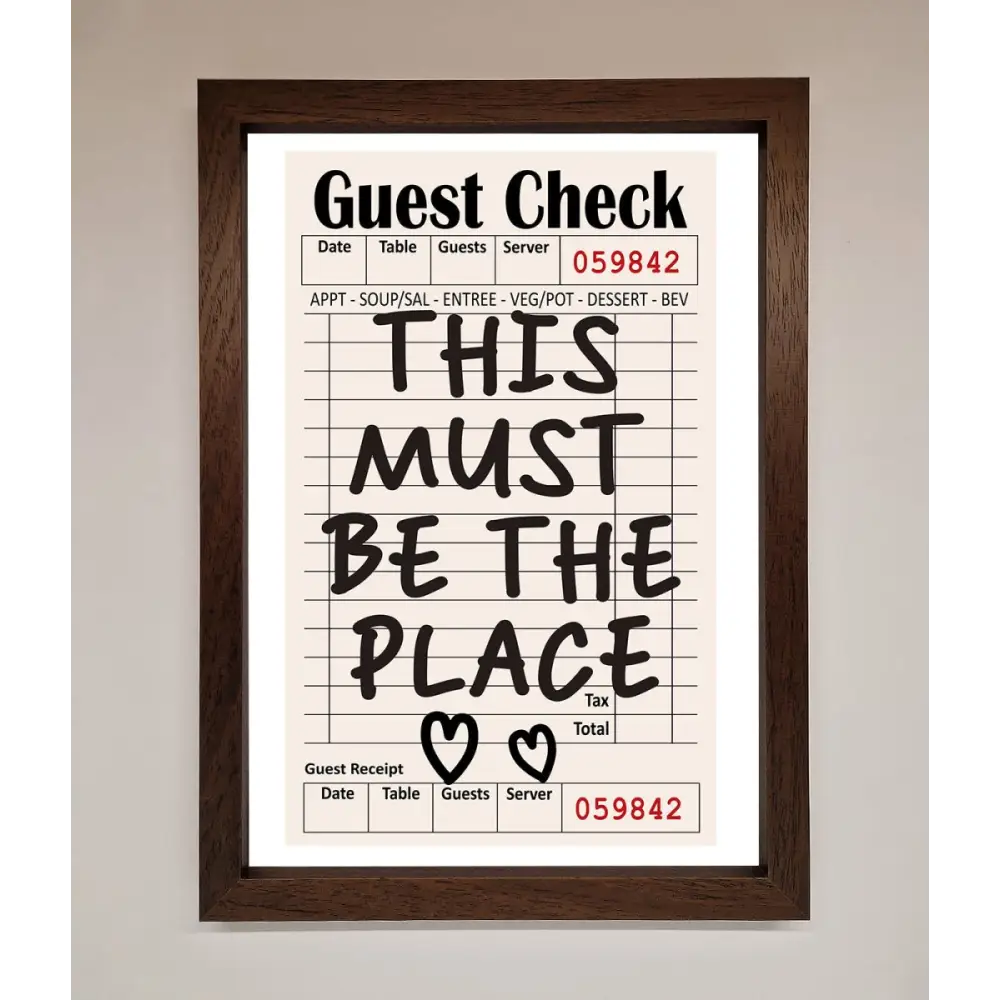 This Must Be The Place Beige Framed Wall Art - A3 (29.7 x 42 cm) / Walnut - Framed Print
