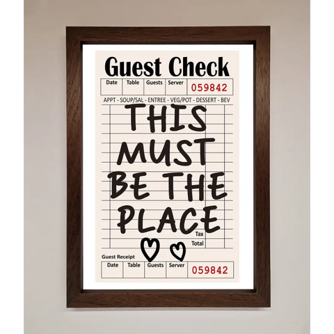 This Must Be The Place Beige Framed Wall Art - A3 (29.7 x 42 cm) / Walnut - Framed Print