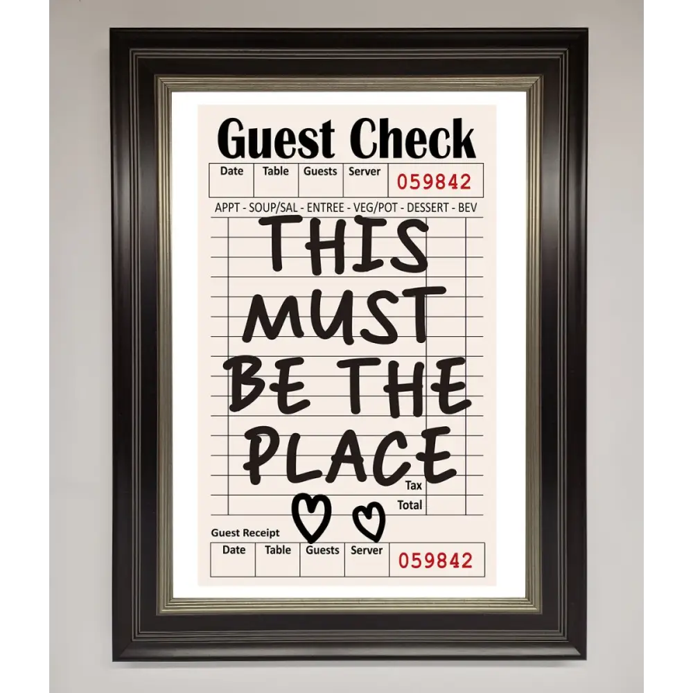 This Must Be The Place Beige Framed Wall Art - A3 (29.7 x 42 cm) / Black Silver - Framed Print
