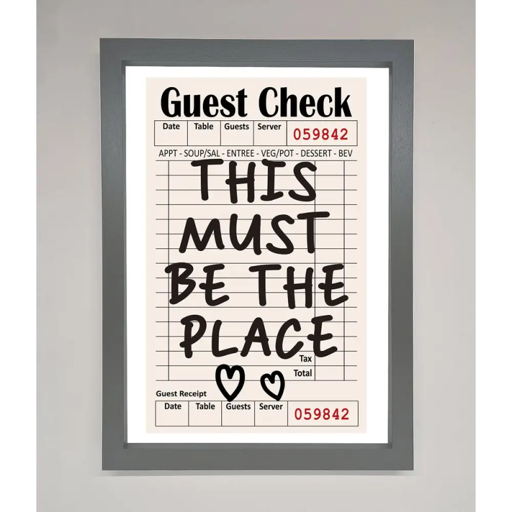This Must Be The Place Beige Framed Wall Art - A3 (29.7 x 42 cm) / Dark Grey - Framed Print