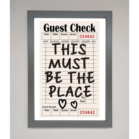 This Must Be The Place Beige Framed Wall Art - A3 (29.7 x 42 cm) / Dark Grey - Framed Print